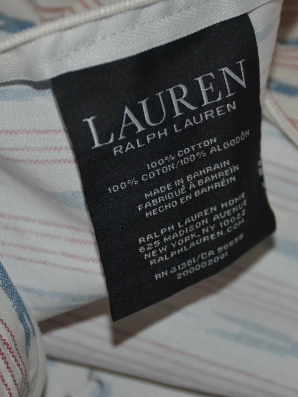 2 Ralph Lauren Lucie KING Pillow Shams Red Green Blue Floral Ikat COTTON Zipper